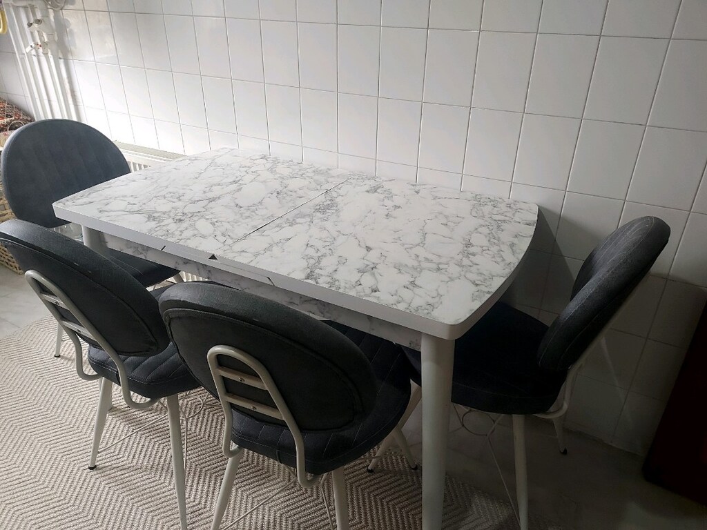 Yemek Masası 4 Kişilik Açılır & Katlanır Mdf Az Kullanılmış 4 Sandalye - 6
