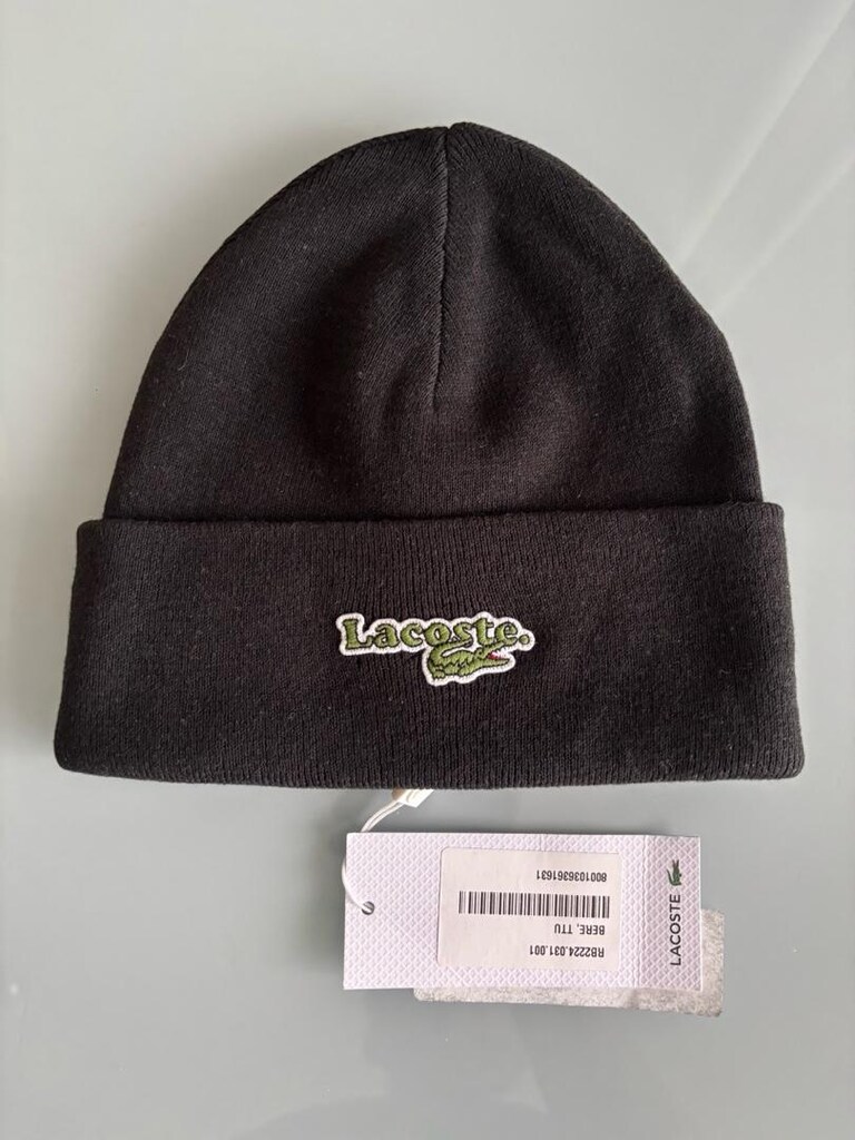 Orijinal lacoste bere siyah renk unisex sıfır etiketli - 6