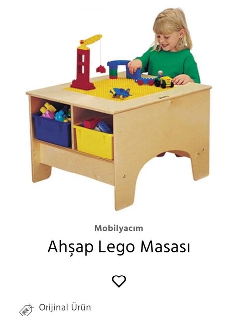 Lego masası saklama alanlı