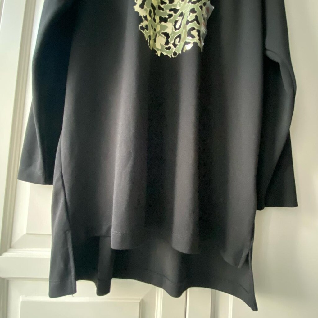 Siyah Leopar Desenli Uzun Kollu Tunik - 3 XL Beden - 5