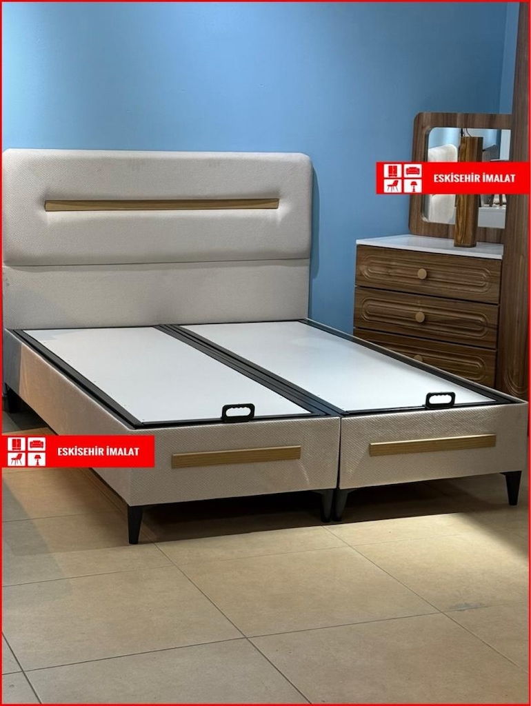SIFIR İMALATTAN bohem çift kişilik baza başlık yatak 150 200 set takı - 5