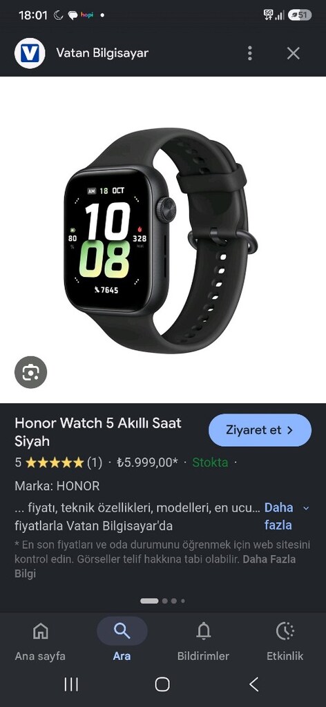 Faturalı Garantili Sıfır Honor Watch 5 - Teknosadan 16 Mart 2026 da - 2