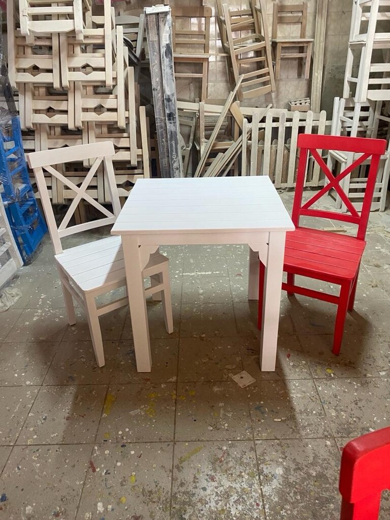 gürgen sandalye ahşap sandalye kırmızı sandalye masa imalat - 5