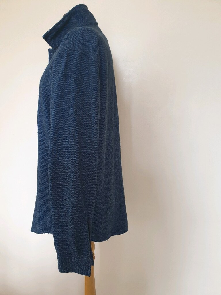 Erkek Tweed Oduncu Gömleği mavi ve Siyah İplikten dokunmuştur. - 2
