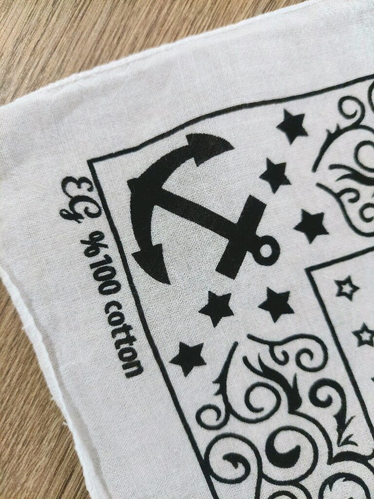 Beyaz Çapa Desenli unisex Bandana&Fular - 3