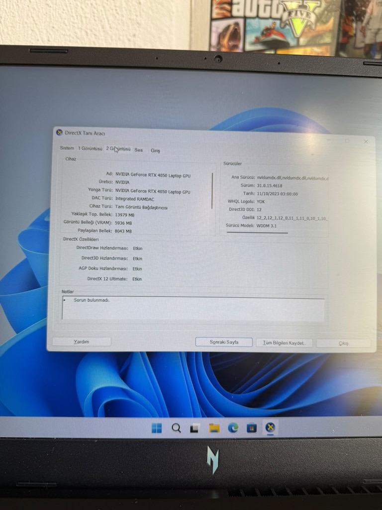Acer Nitro V15 ANV15-51 i5-13420H RTX 4050 16GB 512GB - 4