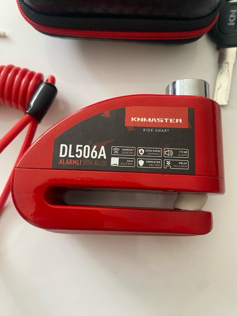 KNMASTER DL506A 6mm Alarmlı Disk Kilidi SIFIR KUTULU - 7