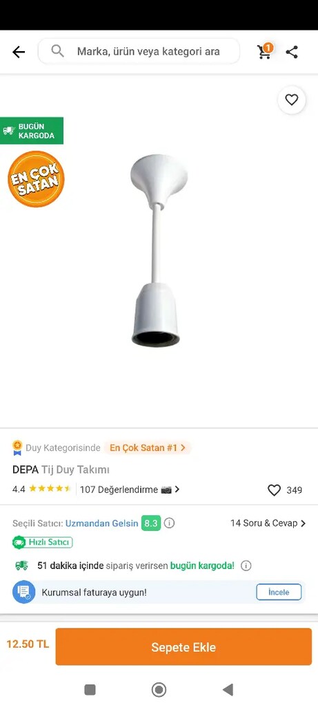 Sıfır kaliteli tekli saplı lamba duyu - 3