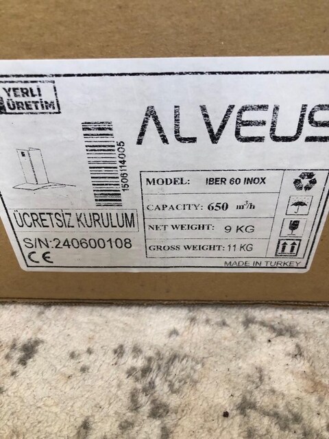 paketi açılmamış ALVEUS davlumbaz