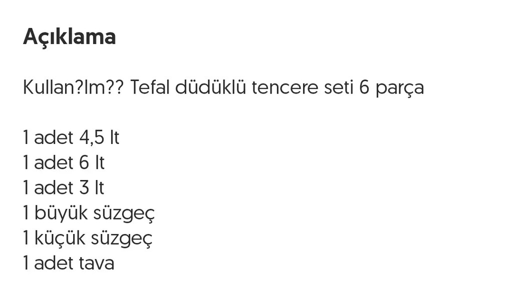 Düdüklü tencere seti 6 parça - 2