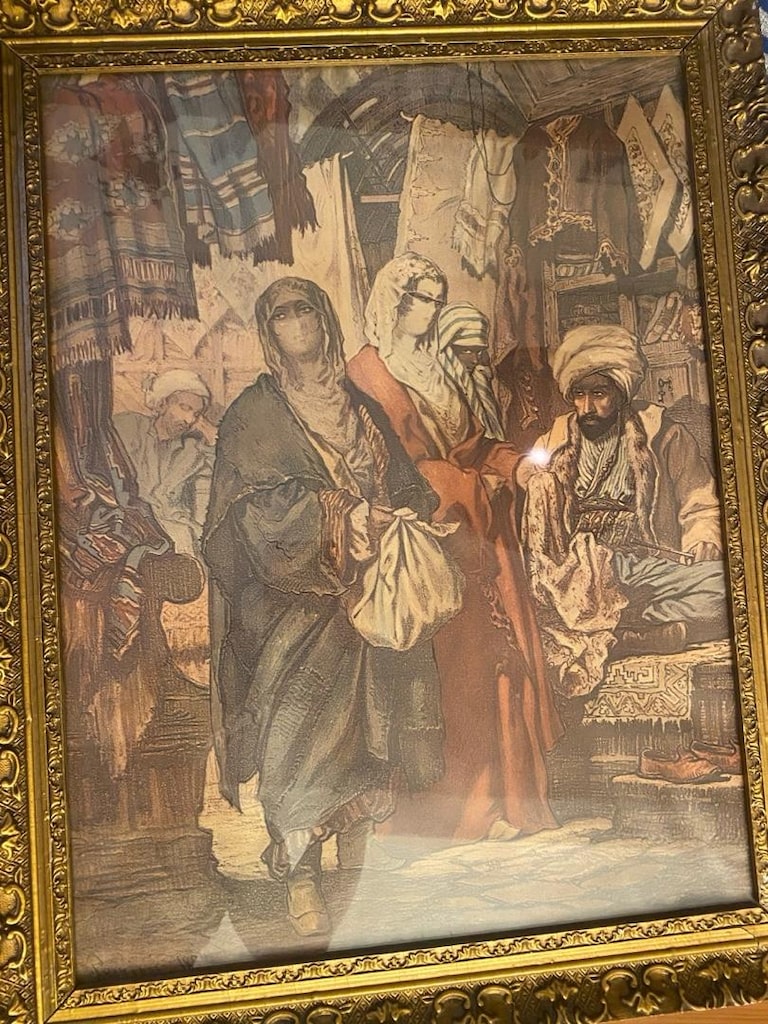 Amedeo Preziosi İpek Çarşısı Eski Baskı – Masif Varaklı Çerçeve - 5