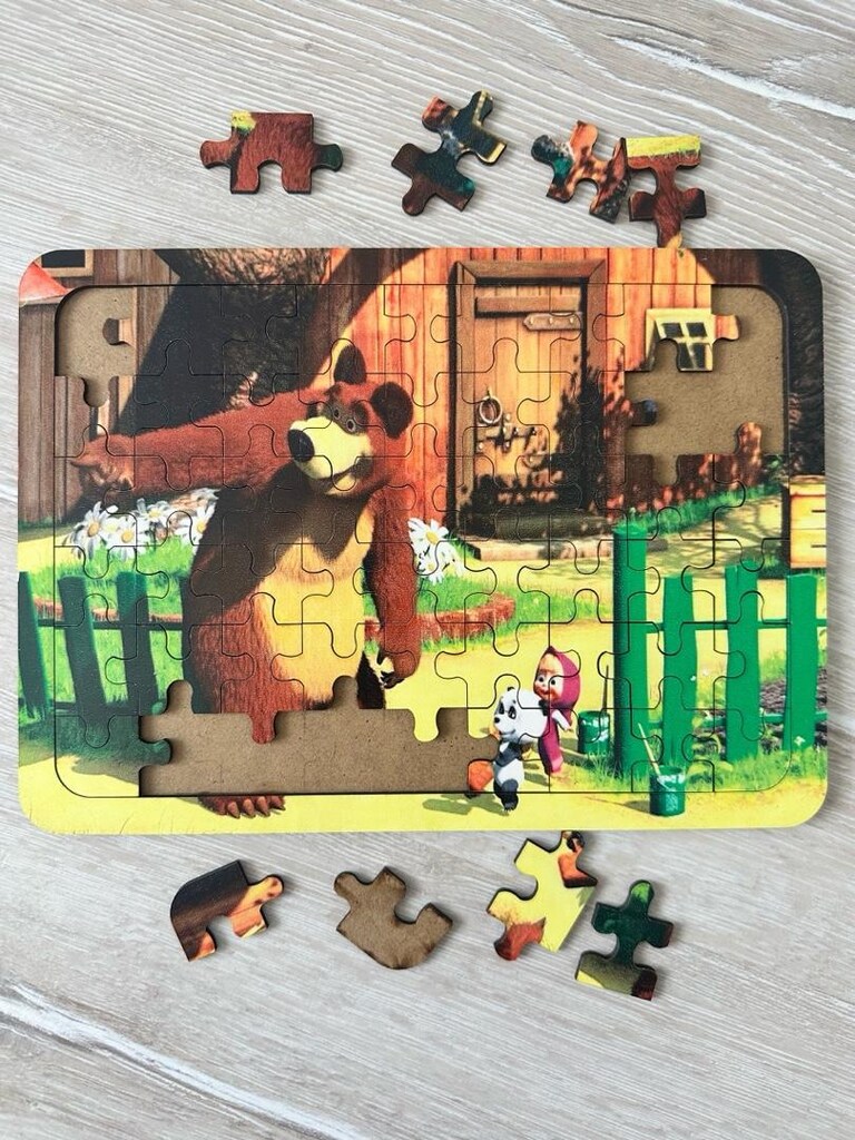 Maşa ve Koca Ayı 54 Parça Ahşap Puzzle Yapboz - 2