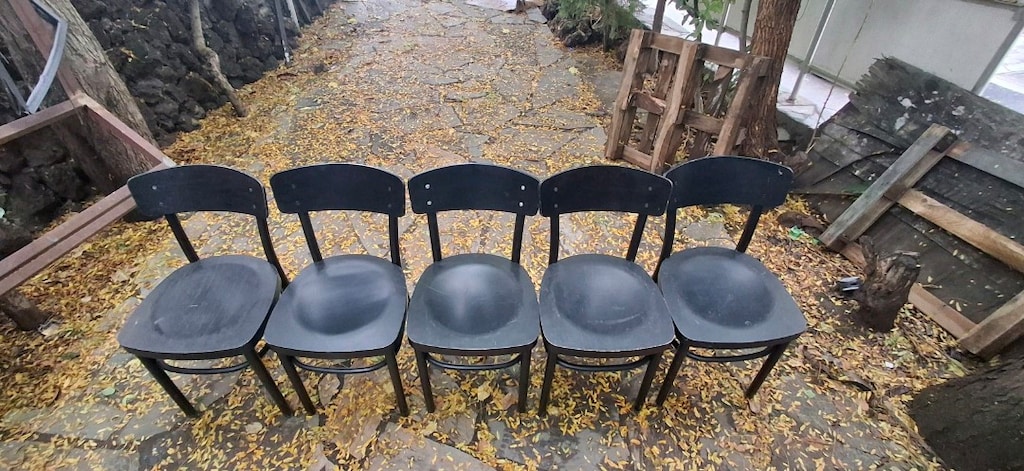 Siyah Sandalye Seti cafe büfe balıkçı pilavcı börekçi lokanta tonet sa - 2