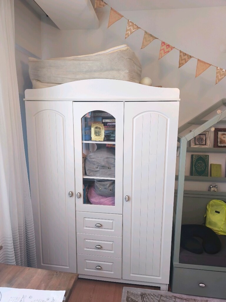 Doğal Ahşap ve Lake Çocuk Odası Takımı (Montessori Yatak Dolap Kit.) - 8