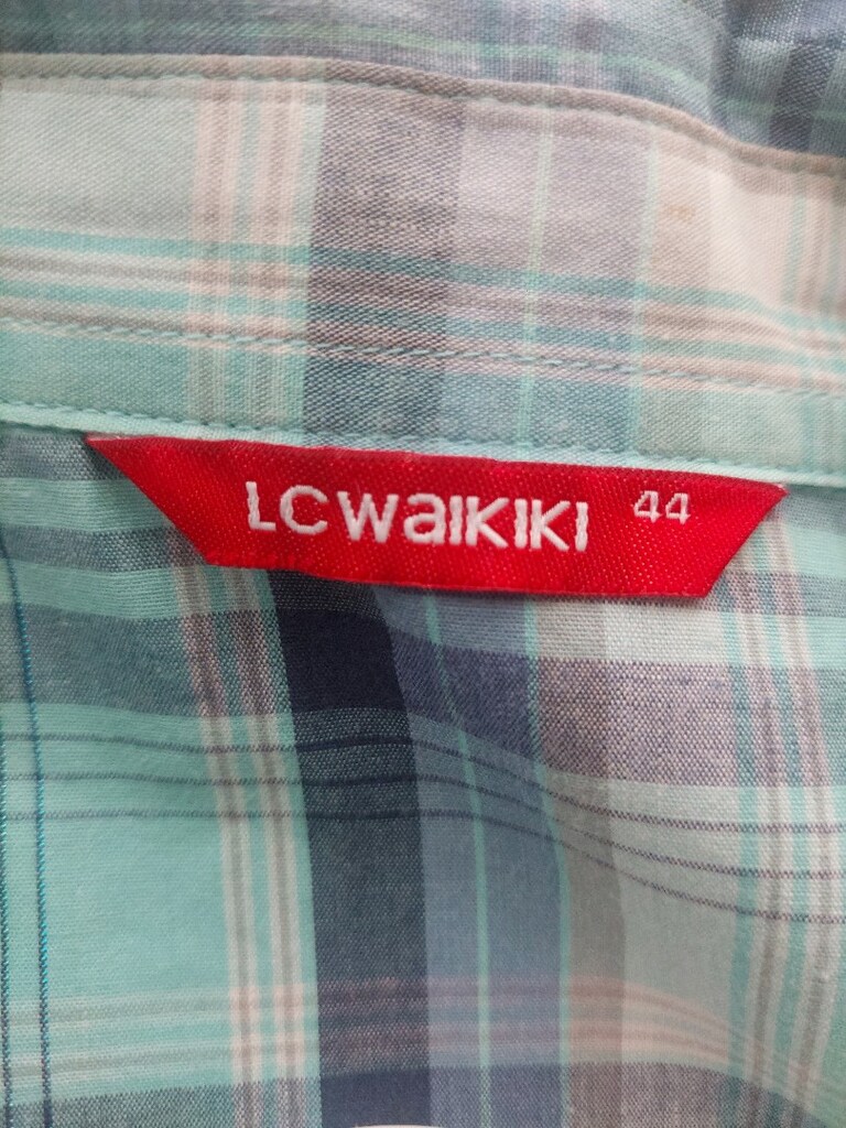 LCW kadın turkuaz Ekose desenli gömlek - 8
