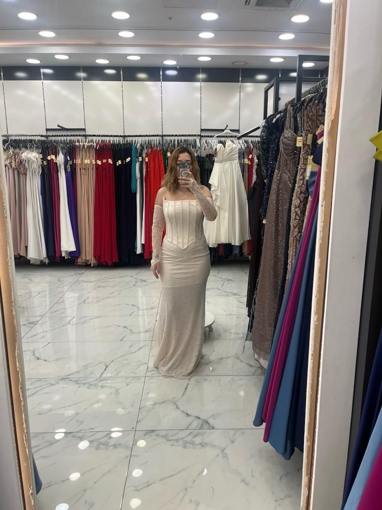 Korse Detaylı Dantel Abiye - 6