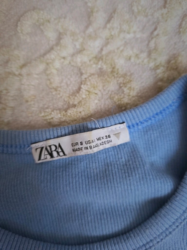 Zara Fitilli Mavi Racerback Crop Top - 2
