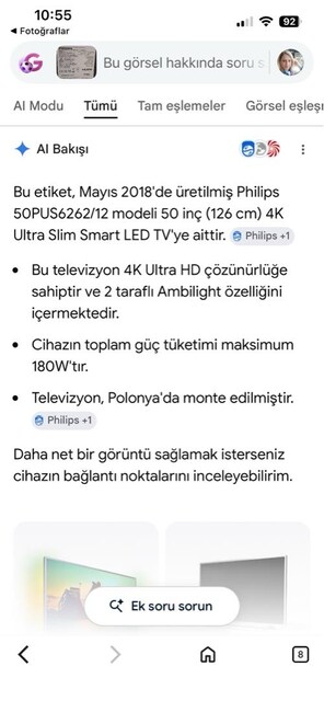 Philips 50 inç ambilight tv