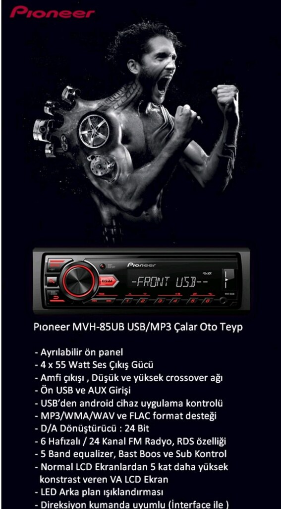 Pıoneer MVH-85UB USB/MP3 Çalar Oto Teyp - 6