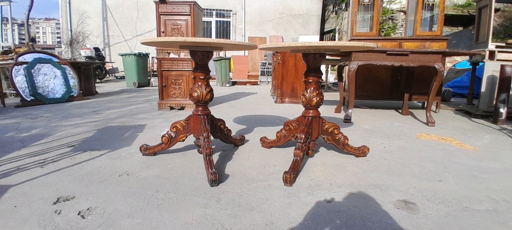 Antika Oymalı Masa Ayağı - 7