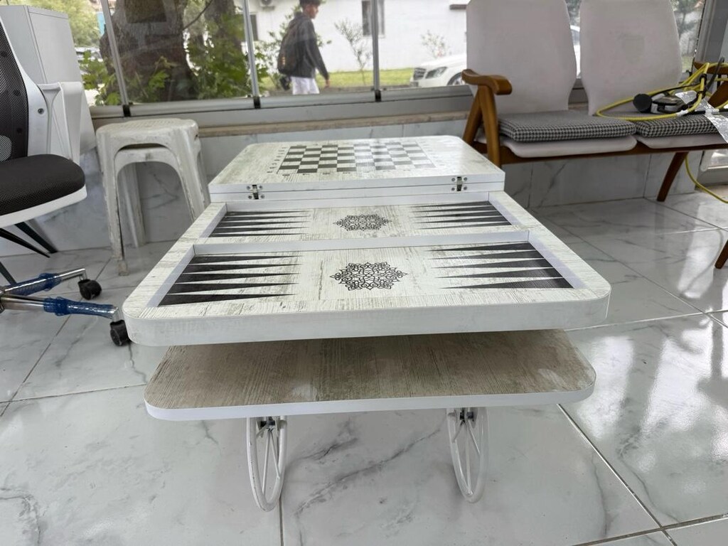 ORTA SEHPA,TEKERLEKLİ,TAVLA SATRANÇ! - 2