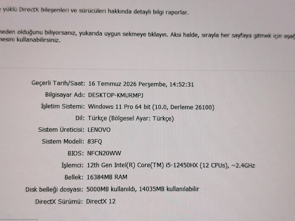 İ5 12450HX 16GB RAM 512GB SSD ARC 4GB HARİCİ EKRAN KARTİ - 2