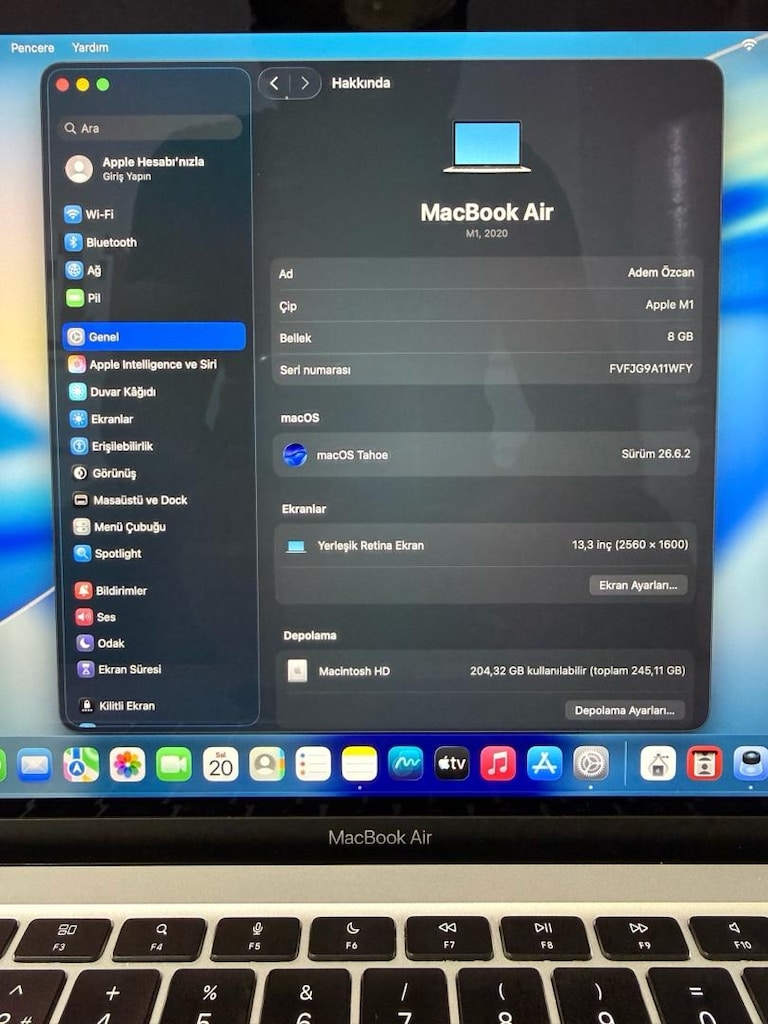MacBook Air / M1 / 13 inç / 8 GB Ram / 256 GB Ssd - 2