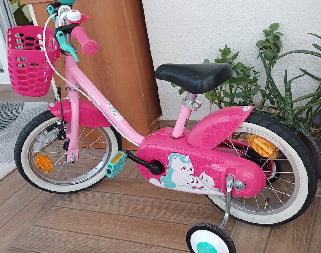 Btwin çocuk bisikleti 14 jant Decathlon YENİ GİBİ Ön Sepetli - 10