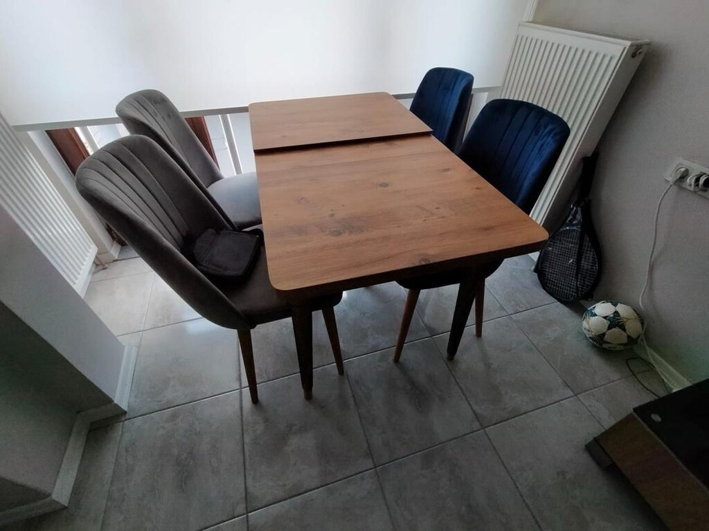 70*110cm mdf açılabilir yemek masası 4 adet kaliteli sandelye - 4