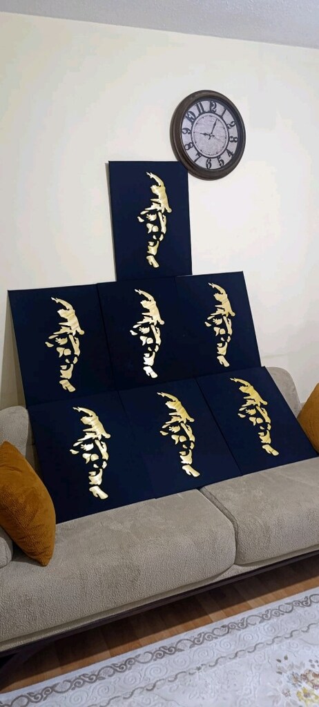 Atatürk Silüetli Kumaş Tablo - 6