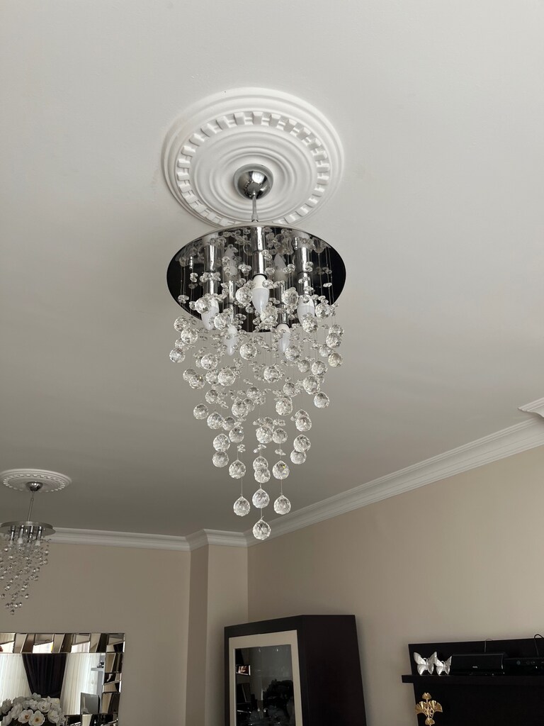 Kristal Taşlı Modern Plafonyer Avize - 6