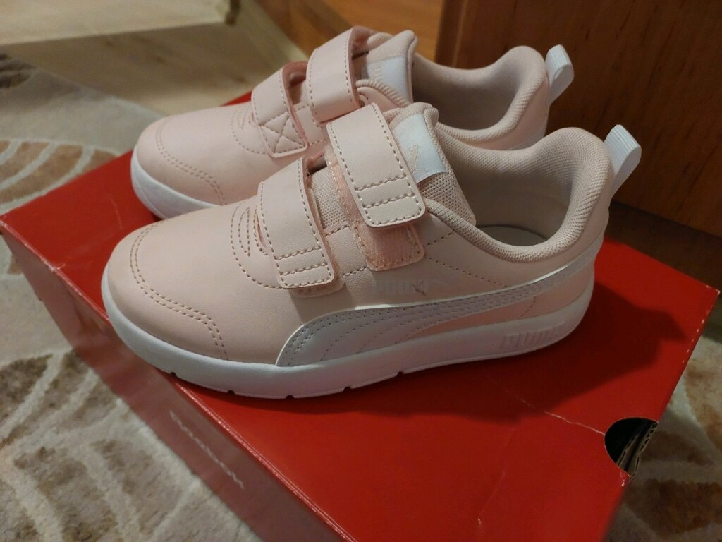 Orijinal Puma pembe çocuk cırtlı spor ayakkabı - 2