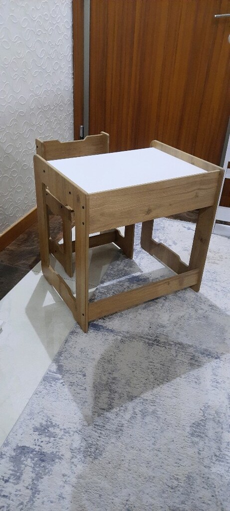 Sıfır ayarında ahşap aktivite masası ve sandalyesi - 6