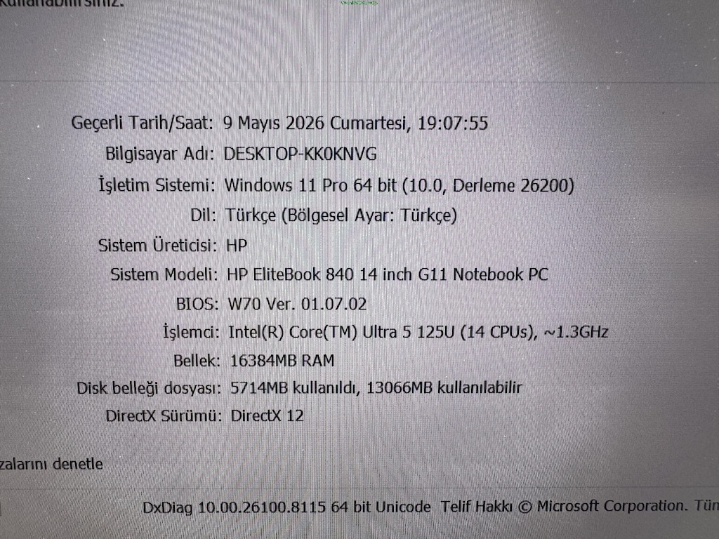 HP ZBOOK ULTRA 5 İŞLEMCİ 16 GB RAM 512 NVME - 6