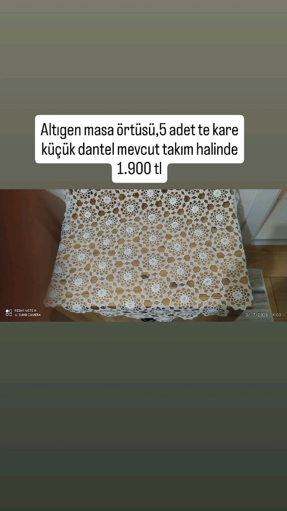 çeyizlik, günlük masa örtüsü,el örgüsü - 3