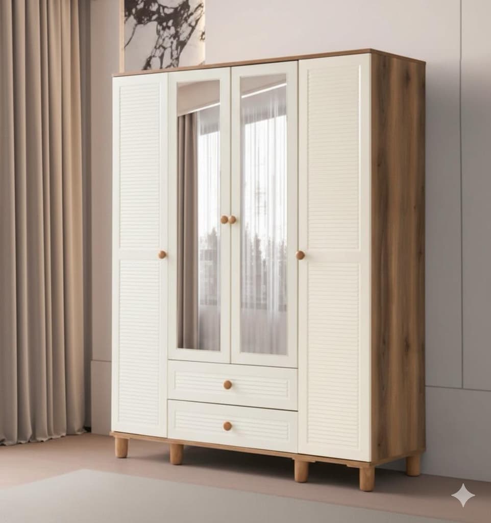 4 kapaklı elbise dolabı gardrop - 5
