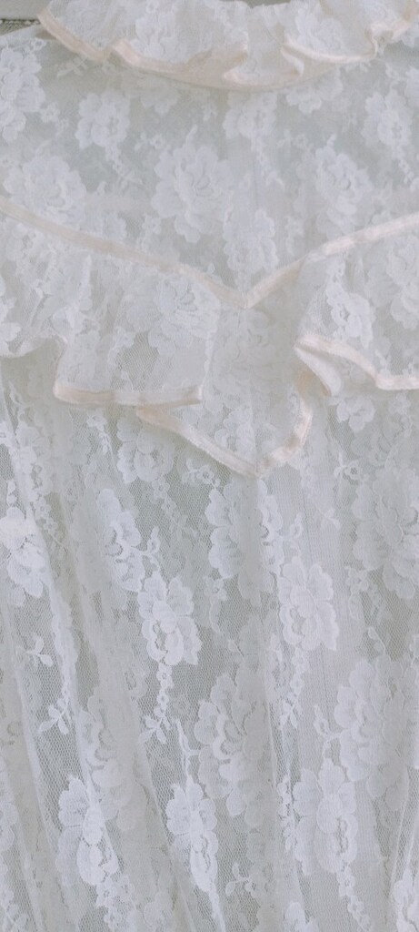 40 Beden Romantik Vintage Dantel Nikah Elbisesi / Dış Çekim Elbisesi — görsel 4/8