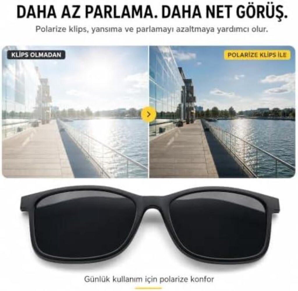 çoklu lensli mıknatıslı klipsli gözlük seti - 13