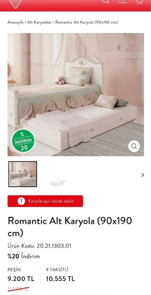 Çilek Romantic Genç Oda Takımı - 8