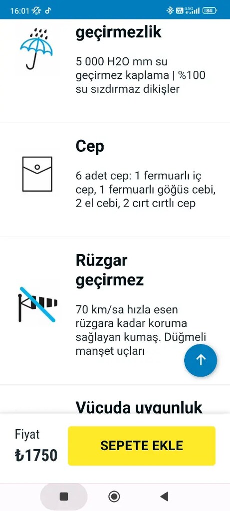 Erkek yağmurluk M.beden - 2