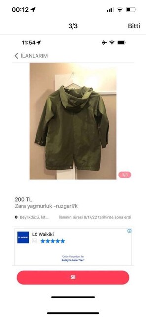 Zara yagmurluk