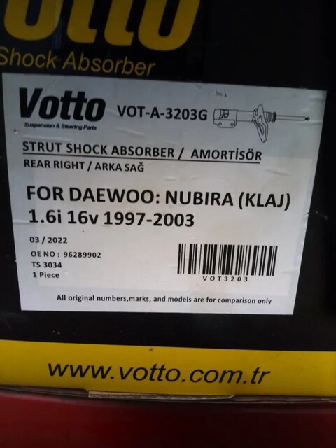 Daewoo yeni sağ arka amortisör