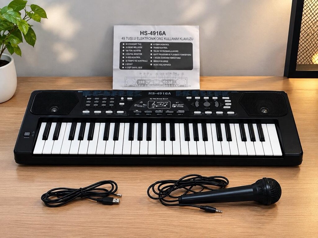 HS-4916A 49 Tuşlu Elektronik Org – Mikrofonlu – Temiz - 2