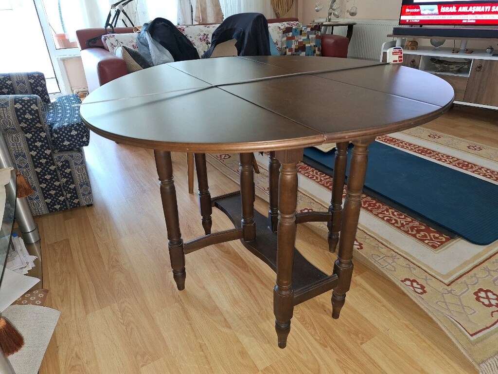 KATLANIR YUVARLAK YEMEK MASASI ÇAP 100 CM - 3