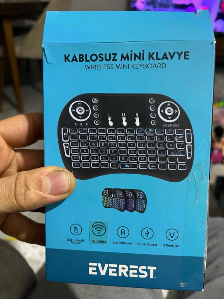 ışıklı kablosuz mini klavye everst - 2