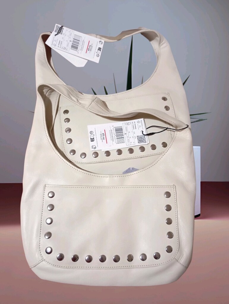 #Mango Gerçek Deri Zımbalı Çanta - 4