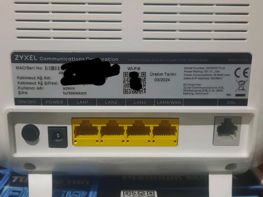 WİFİ 6 VDSL MODEM YENİ NESİL 5G VE 2.4G, ZYXEL, 3960 - 7