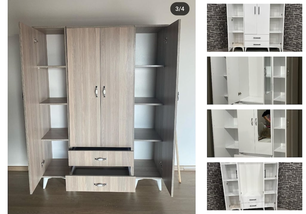 4 kapaklı elbise dolabı wenvgqohhf - 3