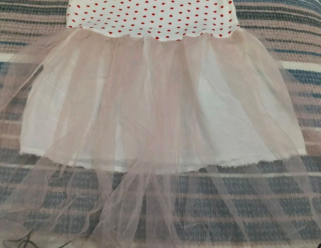 Beyaz Kırmızı Kalp Desenli Bebek Elbise - 8