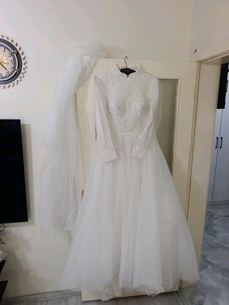 SIFIR AYARINDA ÖZEL KALİTE KUMAŞ DİKİM GELİNLİK - 6
